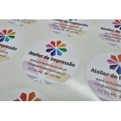 Autocolantes redondos até 5cm diâmetro